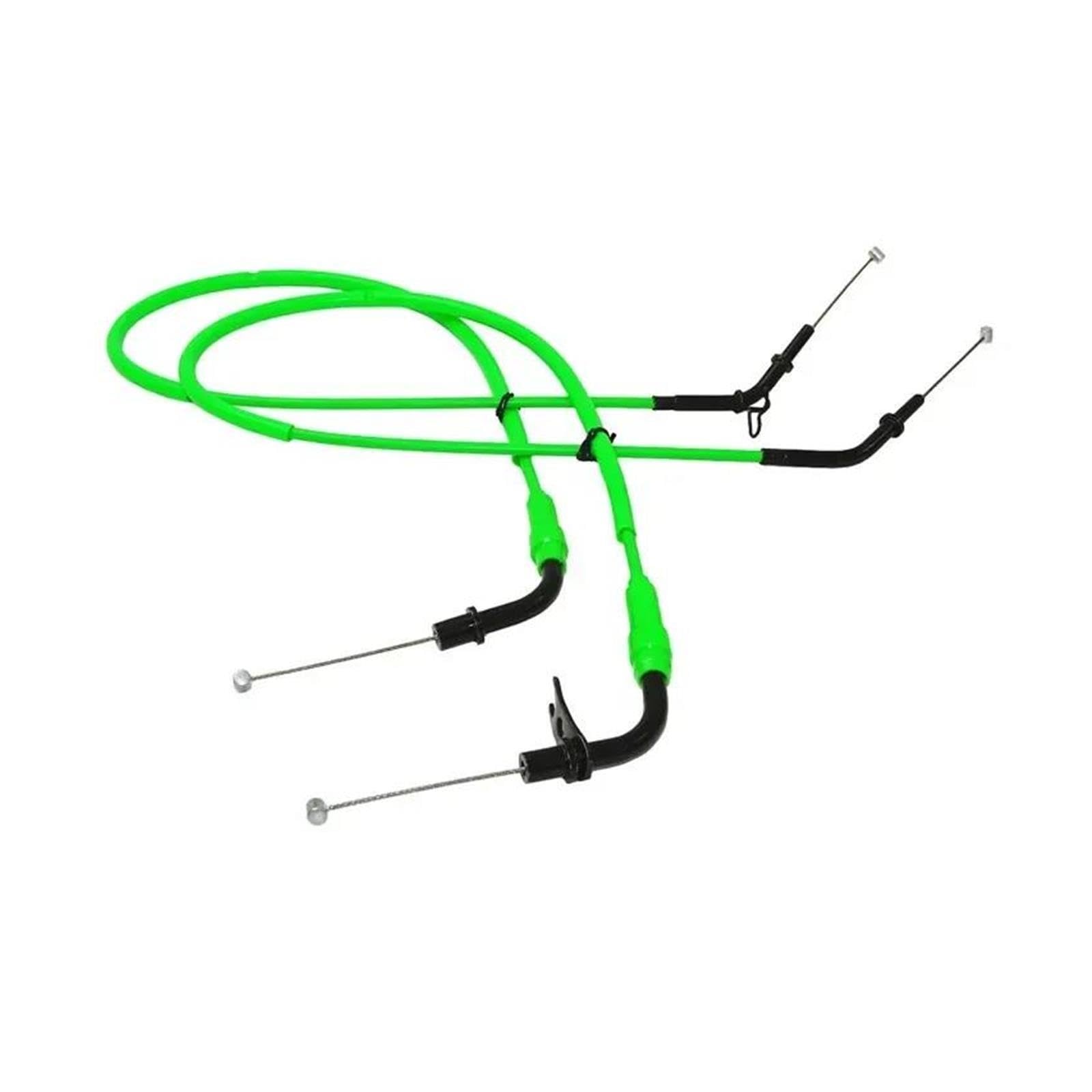 Cavo Acceleratore In Acciaio Per Kawasaki Z1000 Z 1000 ABS 2014 2015 2016 (2 Pezzi)(Green)