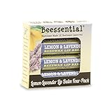 Beessential All Natural Lip Balm, Lemon And Lavender, 4 Count