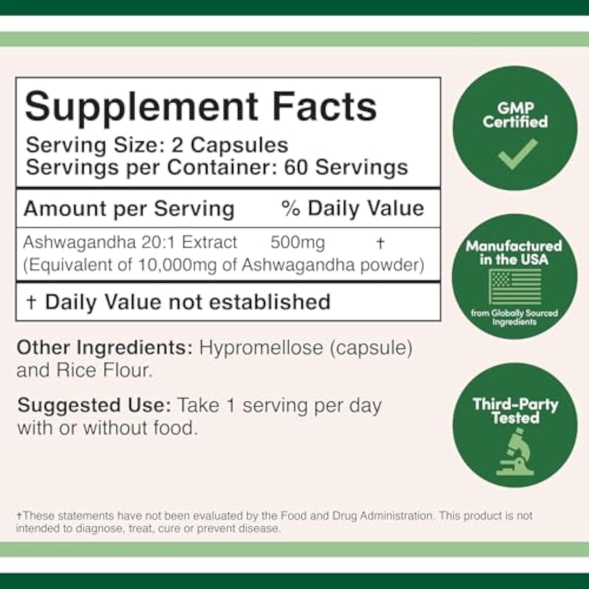 Ashwagandha Capsules, 120 Count