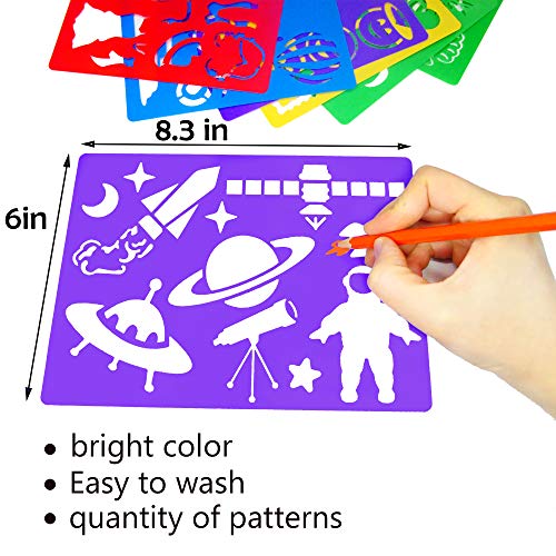Image of HADDIY Kids Drawing Stencils Set,20pcs Templates for Painting＆Card Making