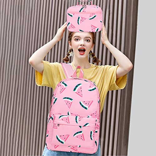 Camtop Girls Backpack With Lunch Box Lightweight Waterproof Preschool Kindergarten Elementary School Bookbag Set (4-9 Years Kids, Watermelon Pink) #TOP7