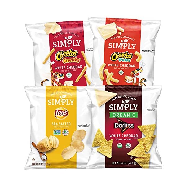 Simply Brand Variety Pack, Doritos, Cheetos, Lay's, 0.875oz Bags (36 Pack) (Assortment May Vary)