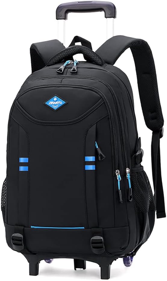 Buy Rolling Backpack for Boys 18 Black Wheeled School Bag Kids' Carry