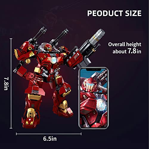 Creative City Justice Hero Super Soldier Mecha Model Building Kit, 588Pcs Red Action Figures Sci-Fi Cool Robot Warrior Toy Set, Best Birthday Gift For Teens And Boy/Compatible With Lego/ #TOP6