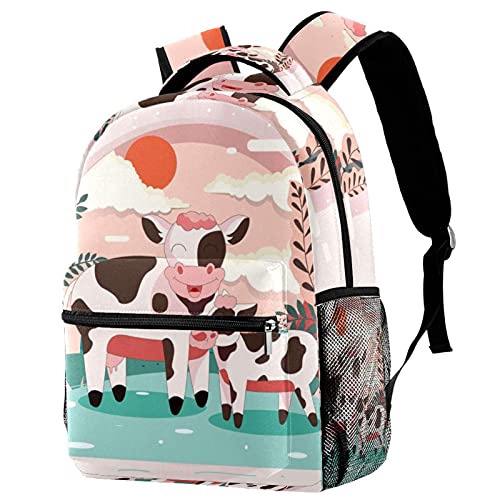 Sac à dos durable pour garçons filles léger motif vache Multicolore 06