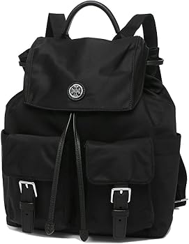 トリーバーチ バックパック 黒 フラップ A4収納 レザー 2way s5