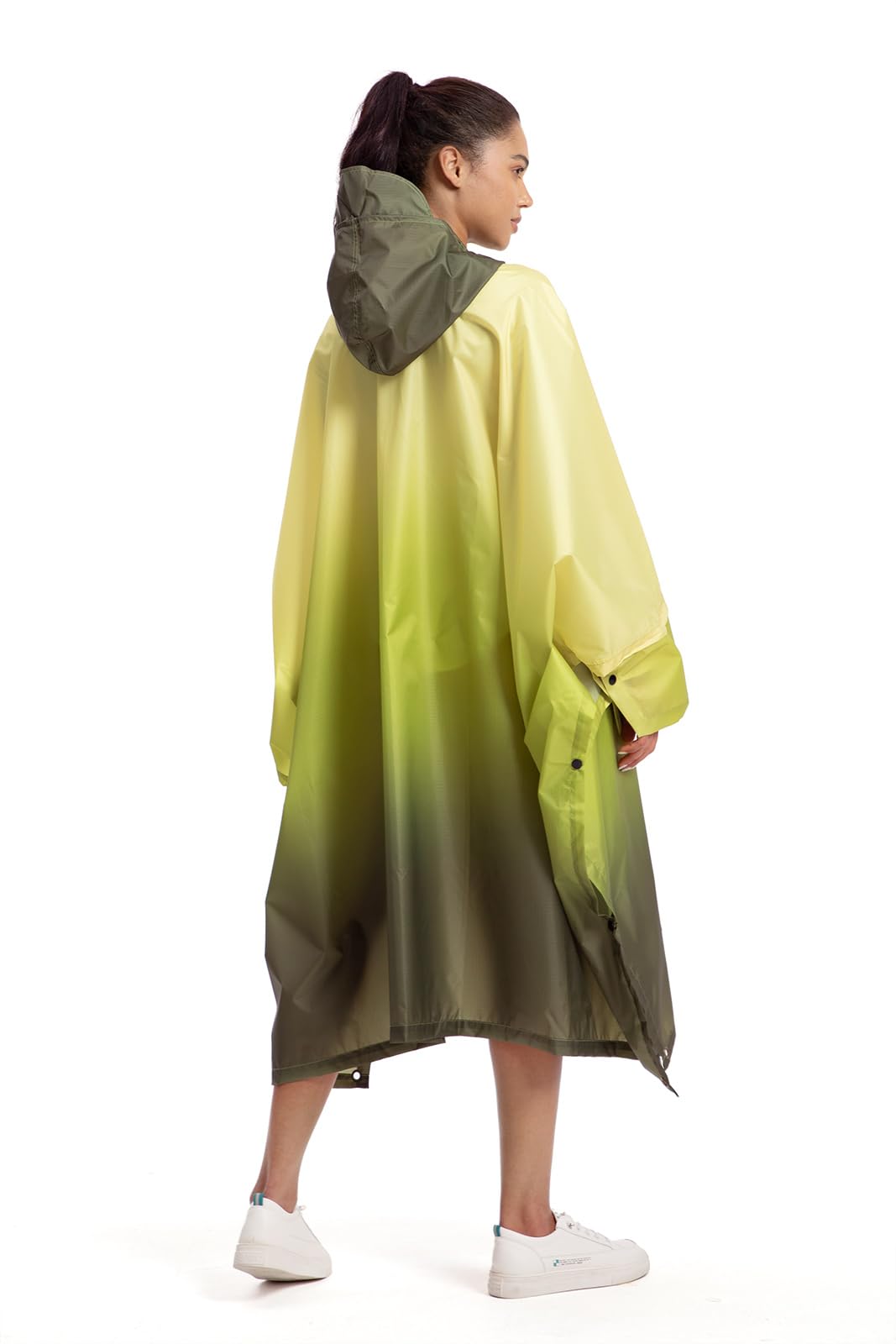 NUUR Veste de Pluie Poncho pour Femme Imperméable Léger Réutilisable Randonnée Manteau de Pluie Veste avec Capuche