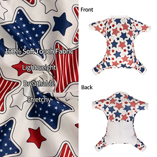 Image of CuteBone Small Dog Pajamas Shirt Stretchy Summer Puppy Pjs Soft Cat Onesies Pet Clothes for Daily Wear DA19XS