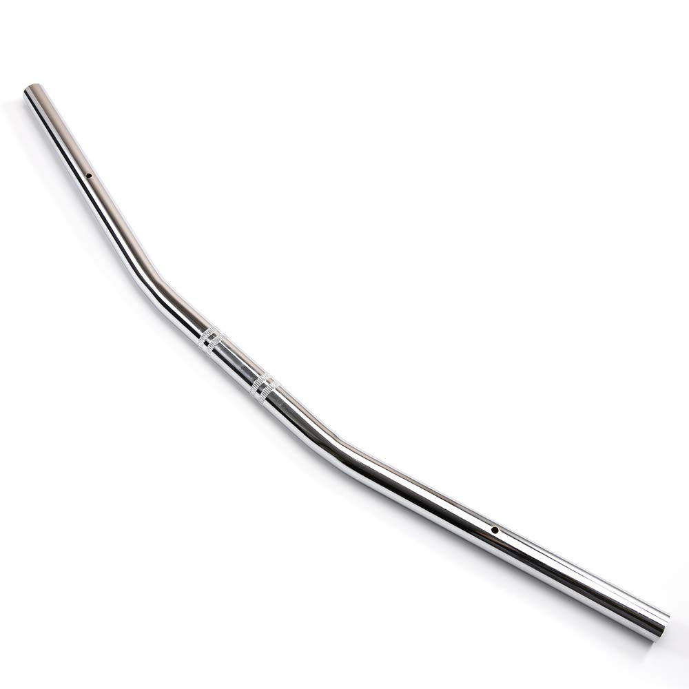 Manubrio Universale 22mm per Moto Chopper Cruiser Bobber Scooter - Retrò Barre Vintage in Alluminio (Argento)