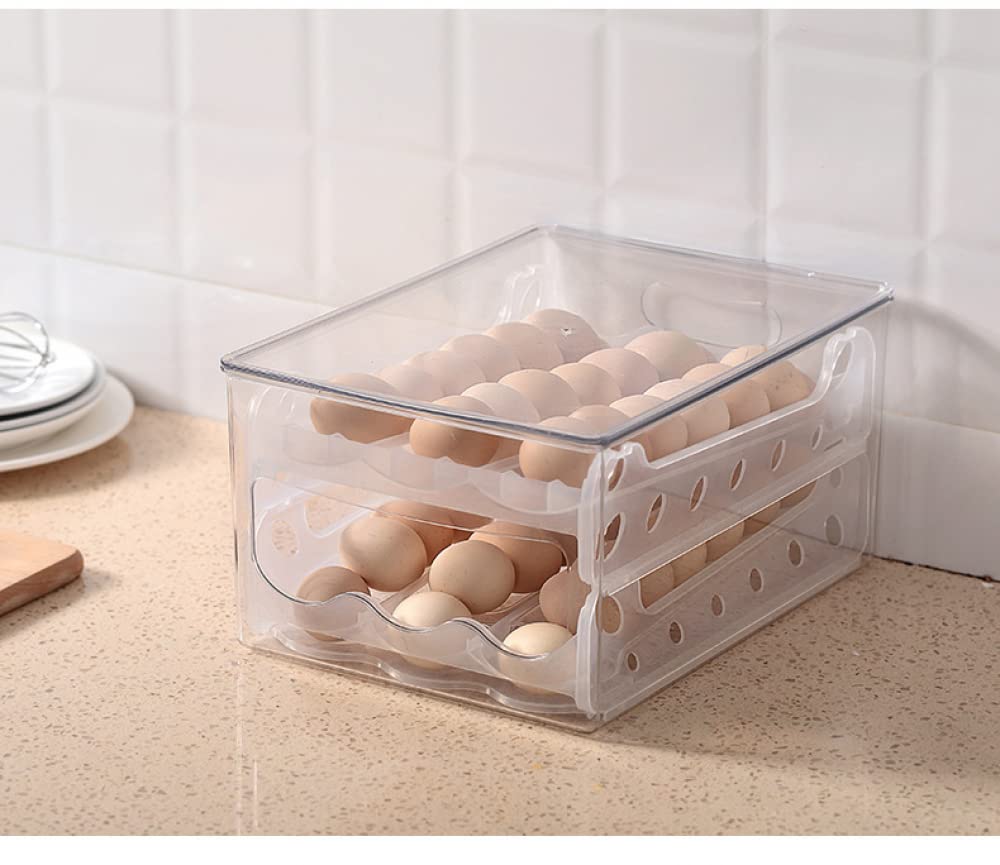 Plateau à œufs en plastique, Boîte de rangement d'œufs empilable en plastique, Type coulissant cuisine, réfrigérateur ménager