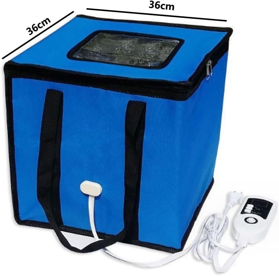 Dough Proofer, Folding Fermentation Proofer Bag with Heater, Precise Temperature Control, Reusable Sour Dough Starter Jar, Sourdough Bread Making Tools Kit for Bread Yogurt Natto (Color : Blue, Size