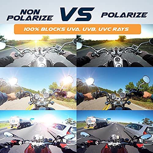 Motorcycle Riding Glasses Kit: 4 Easy Swap Lens Colors (Clear, Tinted, Yellow, Polarized) Plus Hard Case, Microfiber Cleaning Cloth, Pouch, And Strap For 9 Total Motorcycle Accessories. By Get Lost #TOP6