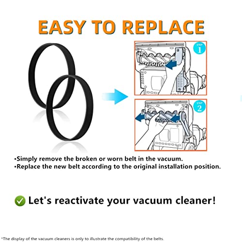 Image of Replacement Belts for Bissell 2910 2987 2806 PowerForce and TurboClean PowerBrush Lightweight Pet Carpet Cleaner, Flat Pump Belt Replace Part 1606428 (Pack of 2)