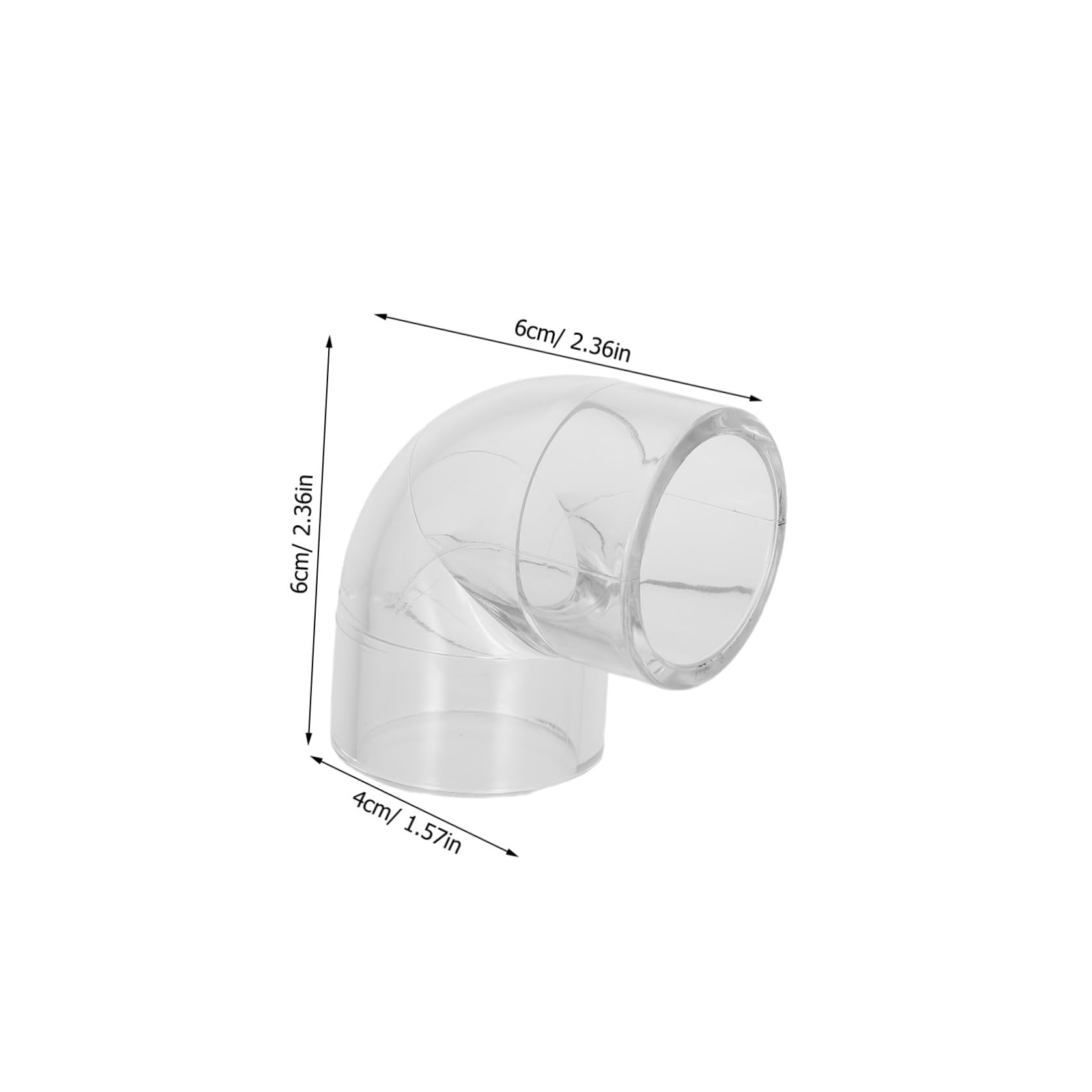 Healeved 4 Pezzi Raccordo Gomito in Acrilico Trasparente Diametro Interno 32 Mm, Giunto a 90 Gradi Resistente a Prodotti Chimici per Tubi Acquari e Applicazioni Industriali