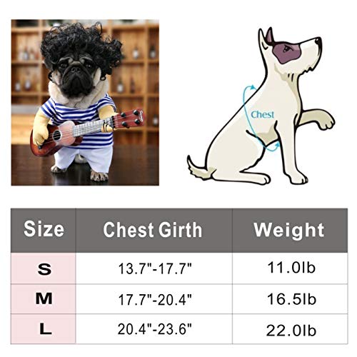 Idepet Pet Halloween Costume Funny Guitar Dog Costume Dressing Up Pet Clothes Suit For Puppy Small Medium Dogs Chihuahua Teddy Pug Christmas Party Halloween Costumes Outfit (Size Xl) #TOP6