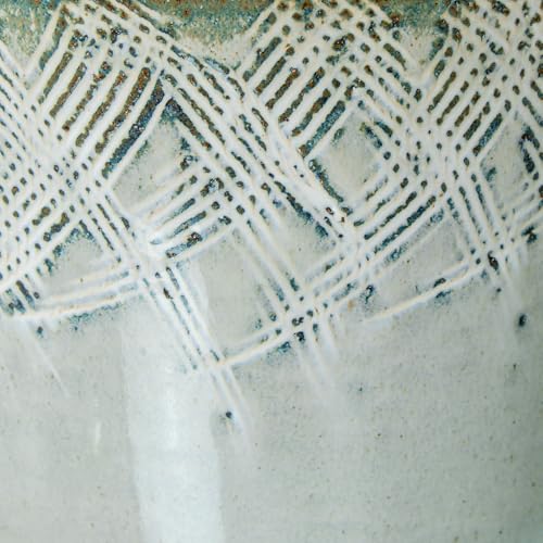 Maceteros céramique blanc laqué deco rayé cache-pot design d'intérieur - 5