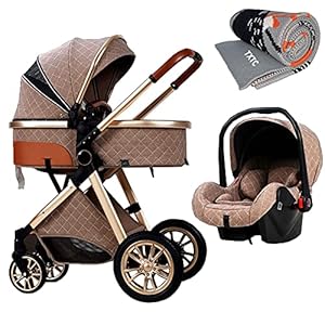 CDNS 3 in 1 opvouwbare kinderwagen wagen, lichtgewicht kinderwagen met twee-weg implementatie, schokabsorptie…