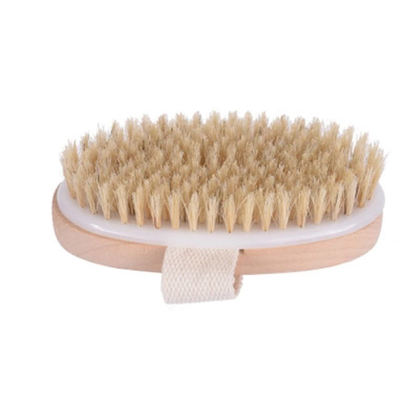 Esponja para la ducha, Cepillo corporal seco ovalado de madera for masaje exfoliante y circulación sanguínea 2 piezas 12x6,4 cm