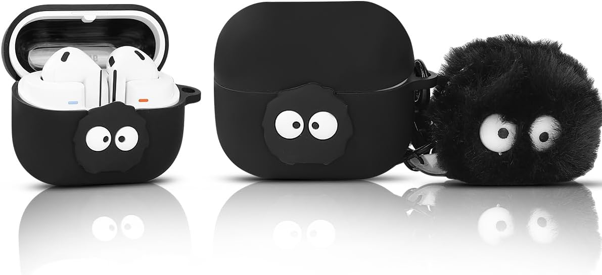 Case for Samsung Galaxy Buds 3 and for Galaxy Buds 3 Pro Earbuds with Doll and Carabiner, Silicone Charging Shockproof Protective Cover with Cartoon Skin Design for Man Woman Teen
