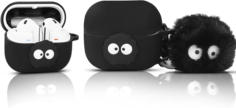 Case for Samsung Galaxy Buds 3 and for Galaxy Buds 3 Pro Earbuds with Doll and Carabiner, Silicone Charging Shockproof Protective Cover with Cartoon Skin Design for Man Woman Teen