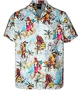 MIKENKO Funny Hawaiian Shirt Tropical Short Sleeve Summer Beach Button Down Beer Bigfoot Hawaiian...