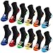 L&K-II 12er Kinder Jungen Socken mit niedlichen Mustern Kinder Turnschuhe Socken farbige Baumwolle Jungen Socken 2878 35-38