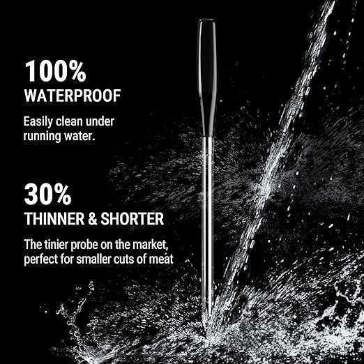 Image of LABART ThermoPro TempSpike 600 ft Wireless Meat Thermometer with Ultra-Thinner Probe, Meat Thermometer Digital Wireless with LCD Booster, Bluetooth for BBQ Grill Smoker Rotisserie Sous Vide