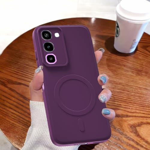 Image of Outlouders Back Cover for Realme P4R 5G | Soft Matte Silicone | Slim Fit | Magnetic-Safe Logo Design (Magnetic-Safe Not Compatible) | Shockproof | Camera Protection Bumper Case (Purple)