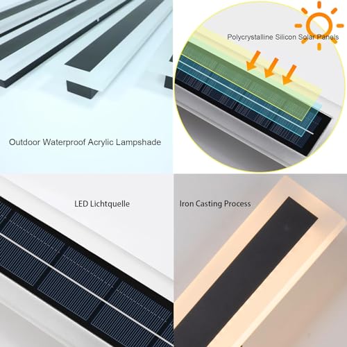 Applique murale solaire LED extérieure noire avec télécommande pour jardin - 4