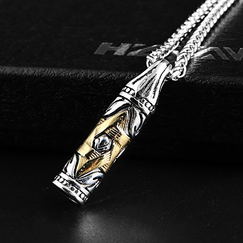 HZMAN Magen Star of David Pendant Necklace Women Men Chain Silver Stainless Steel Israel Necklace (Star of David Bullet Silver)2