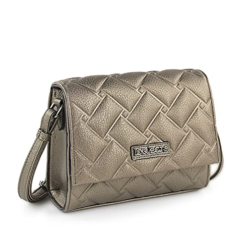 Lois - Damen Umhängetasche, Dunkles Silber, 22x17x8 cm