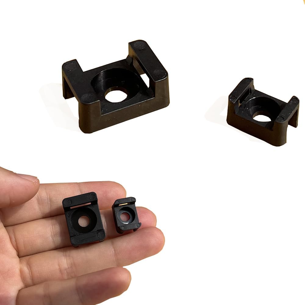 2 Size Cable Tie Saddle Base for Securing Cables Wires Cords, Cable Tie Mount For Wire Management both in 50 Pieces