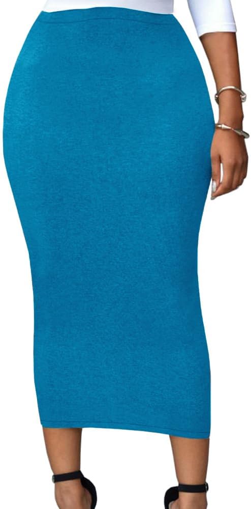 Lrady Womens High Waist Bodycon Party Club Night Out Maxi Long Pencil Skirt
