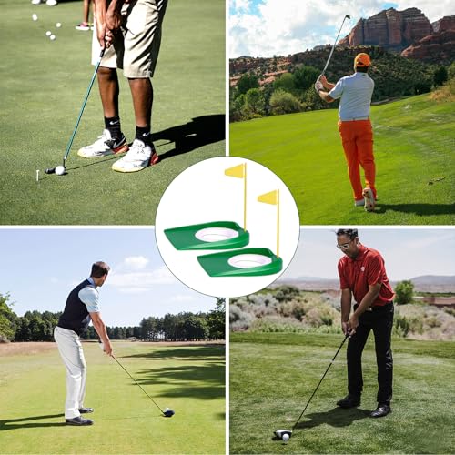 Image of Golf Putting Green Indoor Set, 2 Pack Cup with Flag, Practice Training Aids for Indoor Outdoor, Hole Putter Regulation Cup for Office