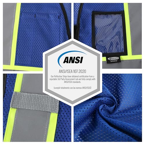 Image of JKSafety Safety Vest for men women Hi Vis Vest with Pockets and Zipper High Visibility Meet ANSI Standard(BX310