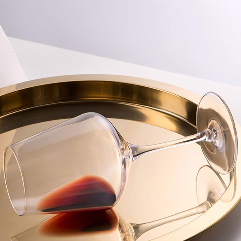 Copas de Vino Tinto de 400 ml, Cristal Transparente, Borde Cortado con láser para degustación de vinos, cristalería Elegante para Fiestas (Juego de 2)