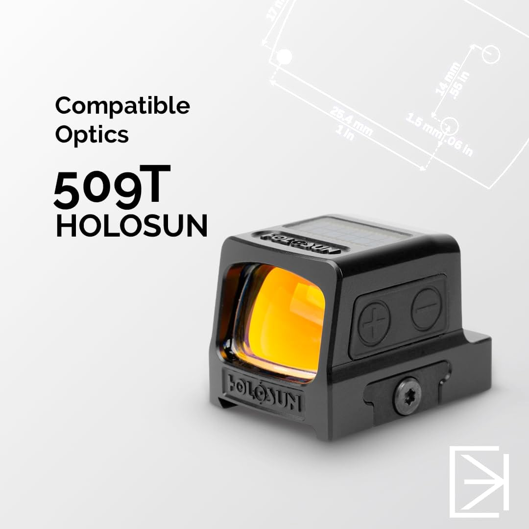 Canik Mete 509T Optic Plate – Calculated Kinetics – Fits Holosun 509T X2 (Not ACSS Compatible) – Includes Hardware, Torx Bit, Vibratite