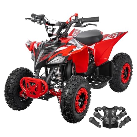 YATORP Kids ATV 50cc Gas 4 Wheeler Gas Powered Four Wheeler with Speed Control Brakes Gear 31 Mile Range 15 MPH, Red