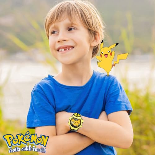 Accutime - Montre numérique à Quartz Pokemon pour Enfants avec écran LCD pour Enfants, Filles et Adultes, pour Tous Les âges, Noir et Jaune., Quartz numérique – vue 5