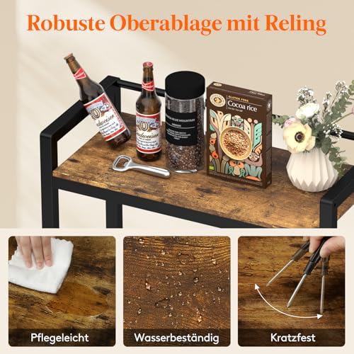 Lifewit Getränkekistenregal mit Ablage für 4 Kisten, 32D x 70W x 117,3H cm Regale für Getränkekisten, Kistenregal Getränkeregal Bierkistenregal Freistehend Kistenständer, Rustikales Braun
