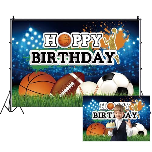 Toile de fond Happy Birthday Renaiss de 2,1x1,5m pour decoration anniversaire