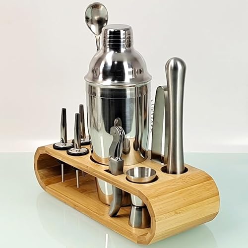 Kit Coqueteleira em Aço Inox Bar Para Caipirinha e Drinks + Suporte de Madeira: Elegância e Praticid