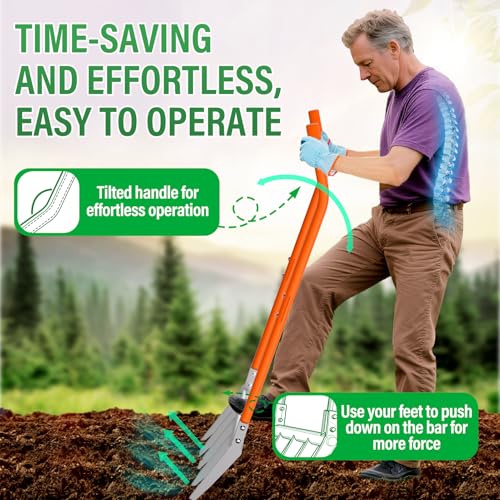 Forca ancha Broadfork 5 púas para jardinería resistente miniatura 5