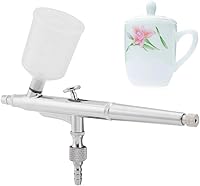 Vista 7 de Kit de aerógrafo de doble acción, pistola de pintura de gran capacidad de 0.020 in para arte de pasteles de uñas, cuerpo (0.020 in)