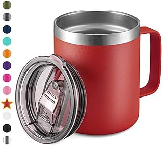 12oz Stainless Steel Insulated Coffee Mug with Handle, Double Wall Vacuum Travel Mug