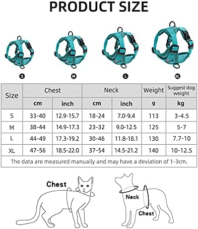 Dog Harness, Adjustable Soft Padded Dog Vest, Reflective No-Choke Pet Vest ,Walking Pet Harness for Small Medium Breed,L:Chest:12.9''-15.7.'',Neck:7''-9.4'',Suitable for 3-4.5KG Dogs (S, brown)
