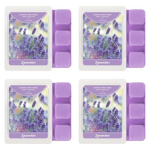Image of SCENTORINI Wax Melts Wax Cubes, Lavender Wax Melts for Sleep, 4 * 1.25oz | Summer Scent, Scentsy Wax Melts for Warmer, with Lavender Essential Oil, Scented Soy Wax Strong Scent