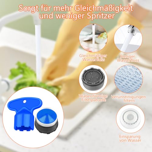 15 Stück WasserhahnLuftsprudler Set WasserhahnSieb LuftsprudlerSpritzaufsatz KüchenspüleLuftsprudler BelüftungsWasserhahnLuftsprudler LuftsprudlerEinsatz für die Meisten Wasserhähne