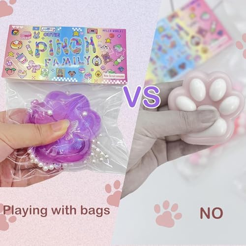 Image of Taba Squishy Paw, Purple Cat Paw Fidget Toy, 1 Piece | Purple Plastic Cat Paw Squeeze Toy Measuring 8 X 8 X 3 CM And 70 G, For Desk Fidgeting, Party Favours And Return Gifts