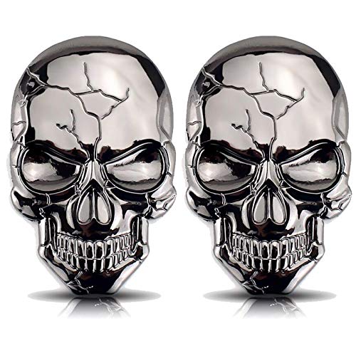 Deselen Metal Skull Decor Stickers, 3D Heavy Duty Car Stickers And Decals For Motorcycle Helmet Automotive Laptop Halloween Or Truck Decals For Men (Black) #TOP6